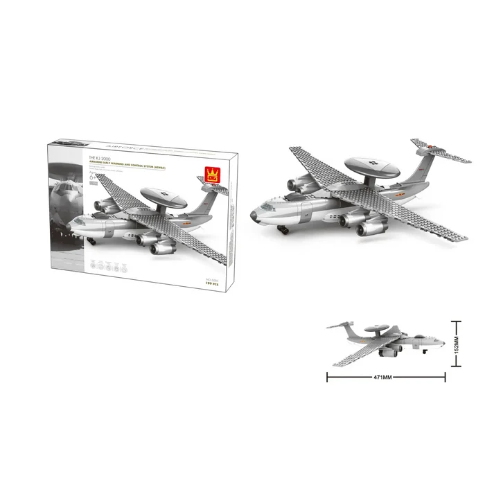 Wange Bricks Air Force: Airborne Early Warning Control Aircraft Brick Toy