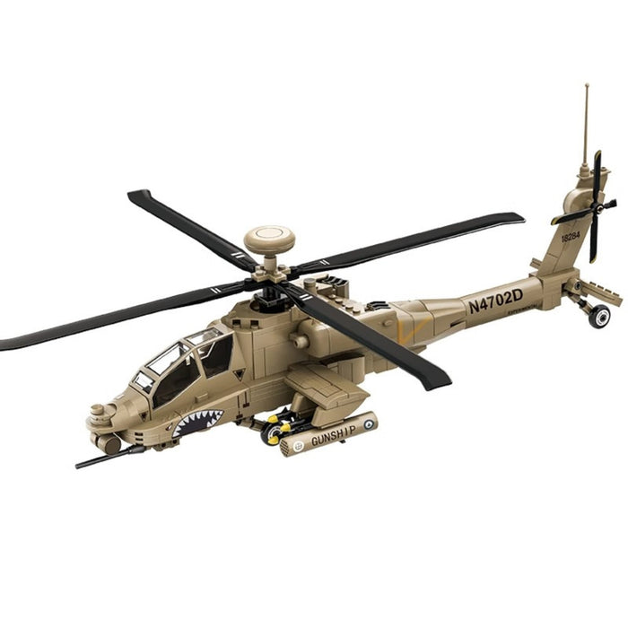 Wange Bricks: Apache Attack Helicopter Aircraft AH-64  Brick Toy