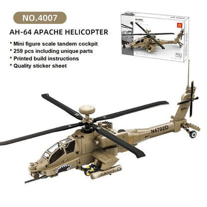 Wange Bricks: Apache Attack Helicopter Aircraft AH-64  Brick Toy