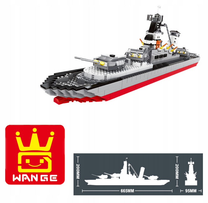 Wange Bricks: Battleship Destroyer Brick Toy