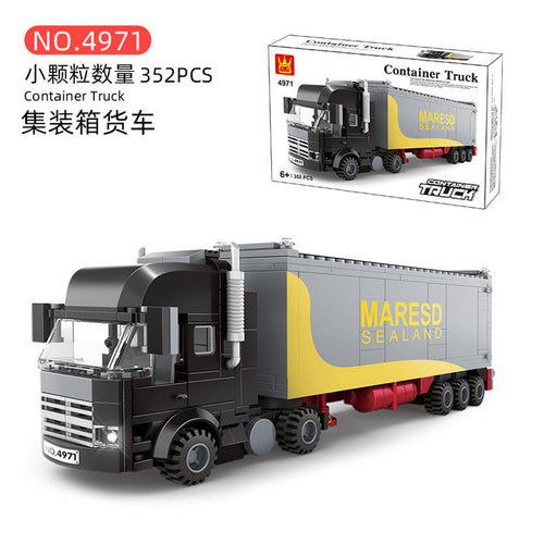 Wange Bricks: Container Truck Transporter- Brick Toy