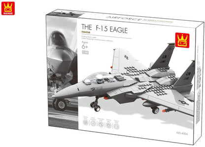 Wange Bricks: Military MOC F-15 Eagle Fighter Plane Aircraft Brick Toy
