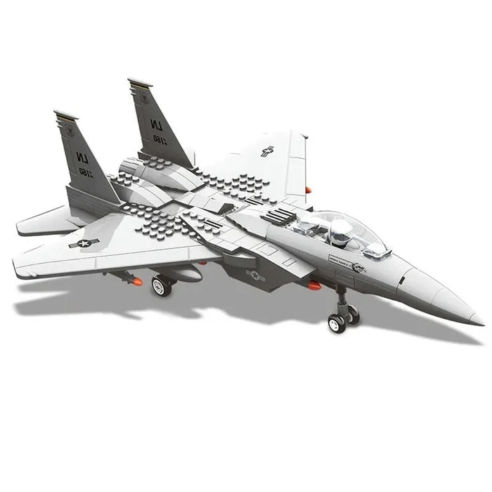 Wange Bricks: Military MOC F-15 Eagle Fighter Plane Aircraft Brick Toy