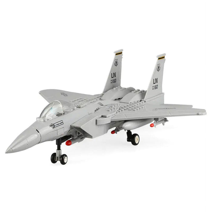 Wange Bricks: Military MOC F-15 Eagle Fighter Plane Aircraft Brick Toy