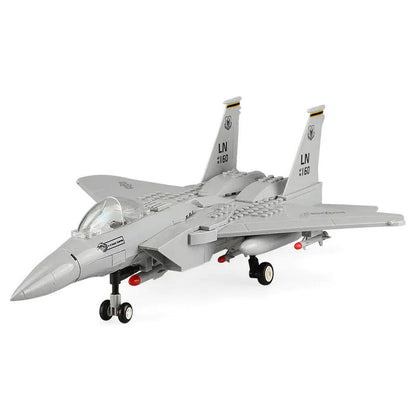Wange Bricks: Military MOC F-15 Eagle Fighter Plane Aircraft Brick Toy