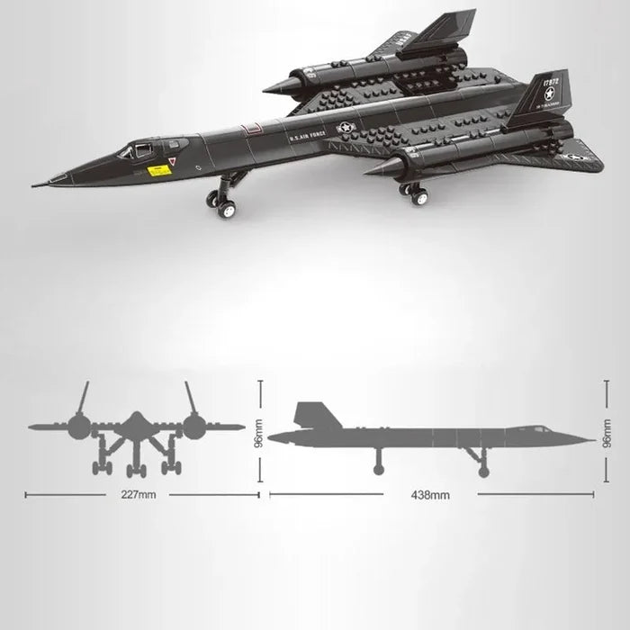 Wange Bricks: Military MOC SR-71 Blackbird Aircraft Brick Toy