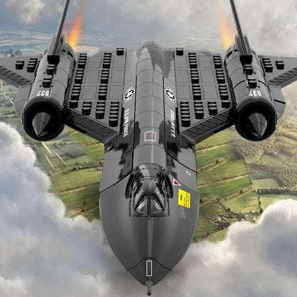 Wange Bricks: Military MOC SR-71 Blackbird Aircraft Brick Toy