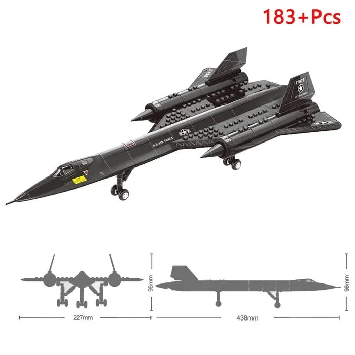 Wange Bricks: Military MOC SR-71 Blackbird Aircraft Brick Toy
