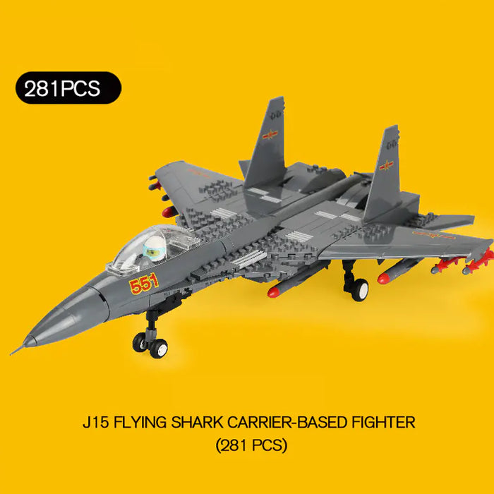 Wange Bricks: The Shenyang J15 Flying Shark Carrier-based Fighter Aircraft Brick Toy