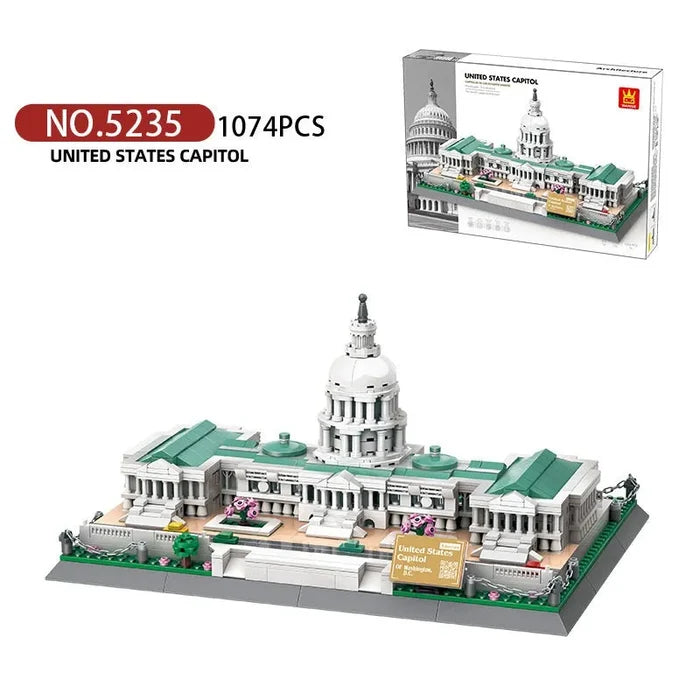 Wange Bricks: The USA Capitol Building Bricks Modular Model Toy Figure