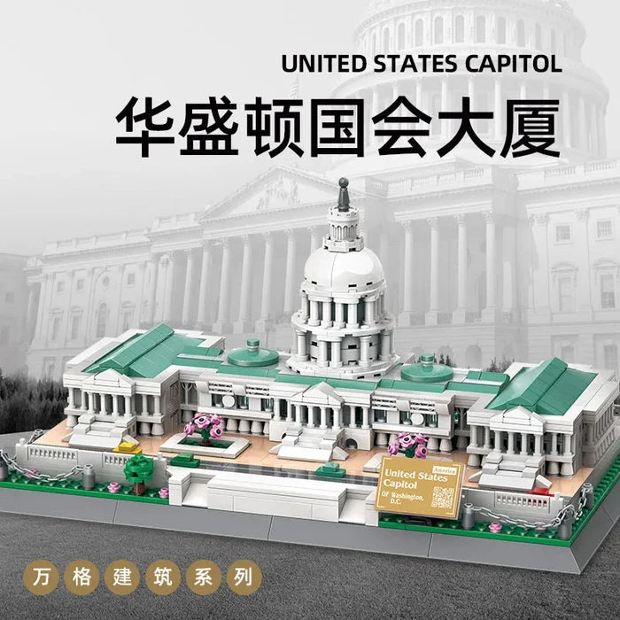 Wange Bricks: The USA Capitol Building Bricks Modular Model Toy Figure