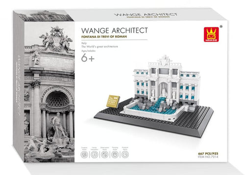 Wange Bricks: Trevi Fountain Rome Italy Building Bricks Modular Model Toy Figure