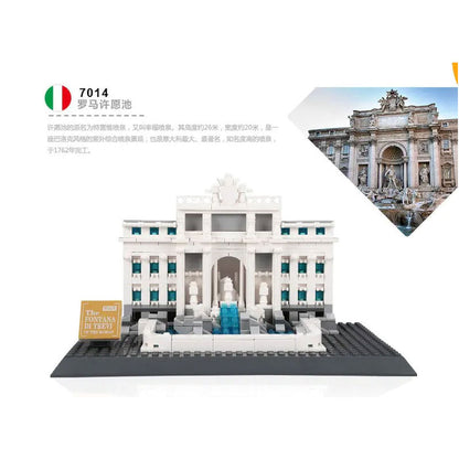 Wange Bricks: Trevi Fountain Rome Italy Building Bricks Modular Model Toy Figure