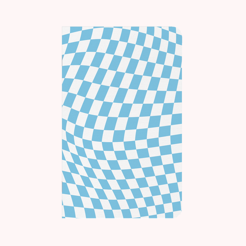 Wavy Checkerboard Blue