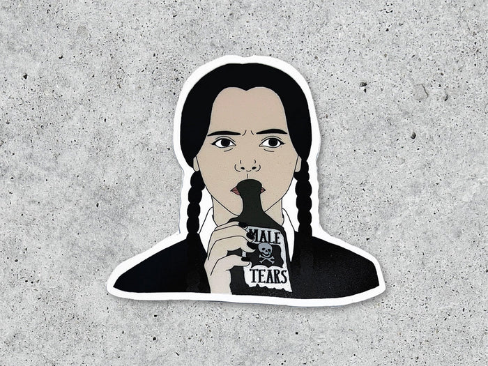 Wednesday Addams Male Tears Vinyl Sticker