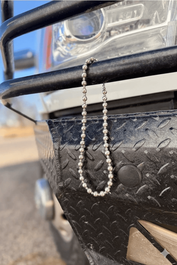 Western Pearl Silver Beaded Necklace