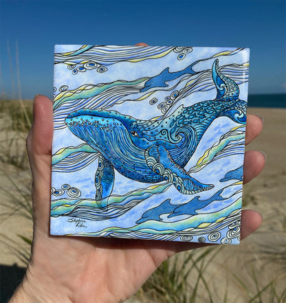 Whale Watch Ceramic Tile
