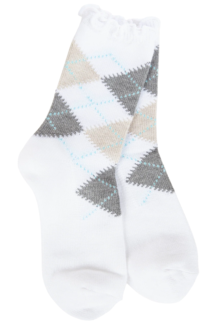 White Argyle World’s Softest Socks