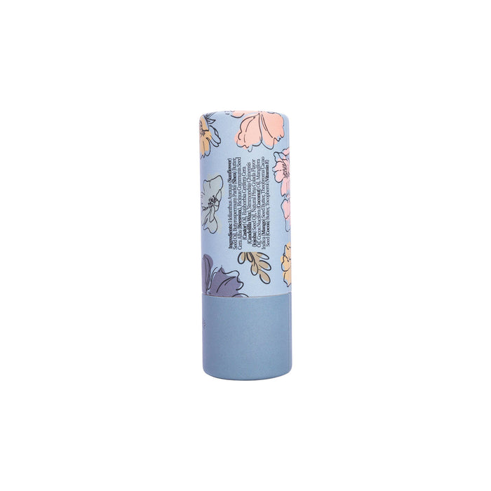 Floral-patterned cylindrical product on a white background