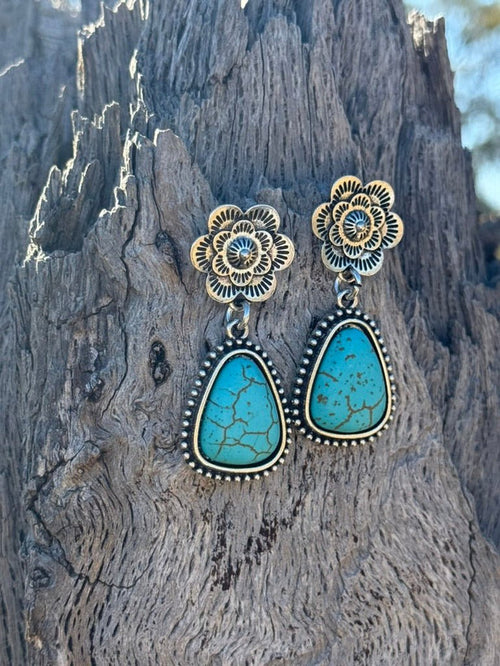 Wildflower Turquoise Dangle Earrings