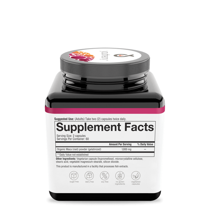 MRWC.00387 Youtheory Womens Maca 120 Capsules Nutrition Facts Panel