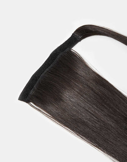 wrap ponytail in clip-in extension in black