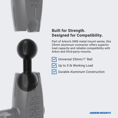 XMS Series - 1" / 25mm to 1" / 25mm Aluminum Ball Adapter